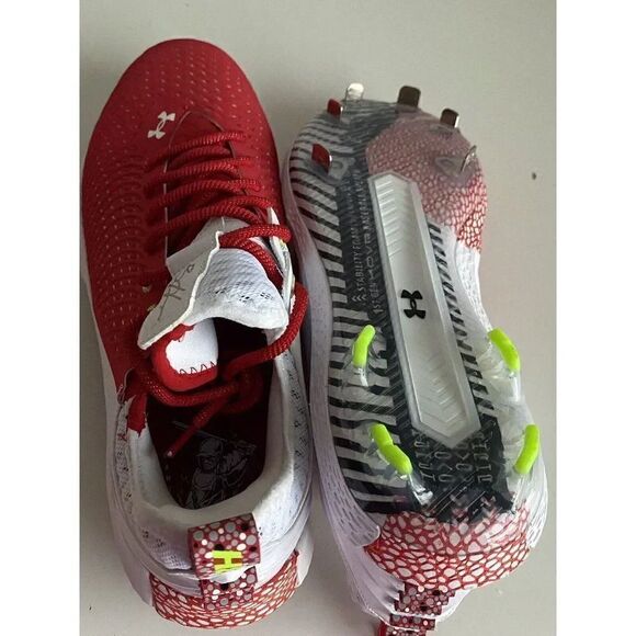 Under Armour Men Baseball Cleats Harper 5 Low Steel Red 3023001-600 Men’s Sz 14 - Picture 9 of 10